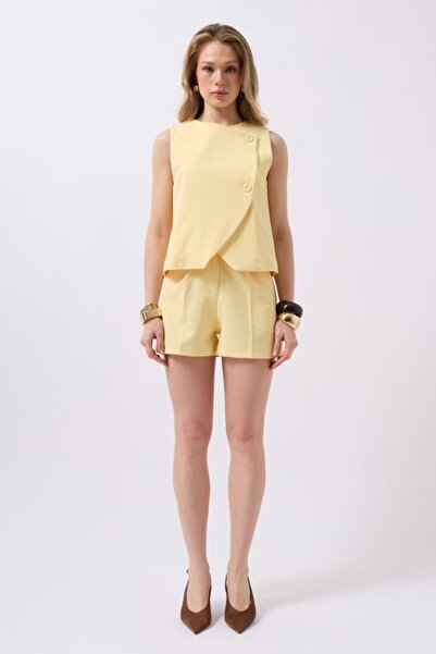 Asil Acar Home Woven Vest with Side Buttons