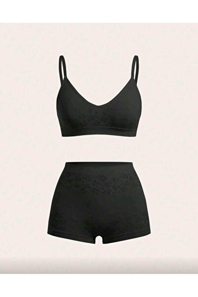 İltena طقم حمالة صدر رياضية وسروال داخلي يومي من قماش محبوك بدون خياطة