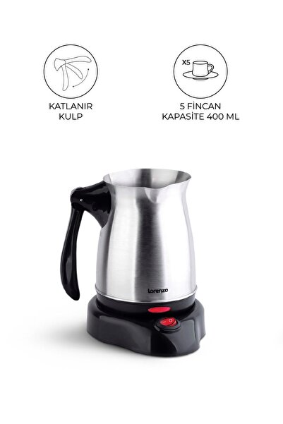 Lorenzo Lumisa Electric Coffee Pot Turkish Coffee Maker with Foldable Handle