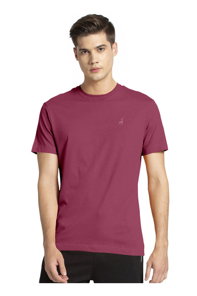 LAUREN SMITH Men’s Premium Textured Cotton Lycra Round Neck T-Shirt with High Definition Logo - Luxury Casual Tee