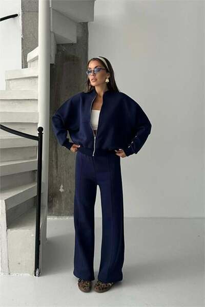 Dipmoda Trening pentru femei cu fermoar cu 3 fire, set dublu DPG105