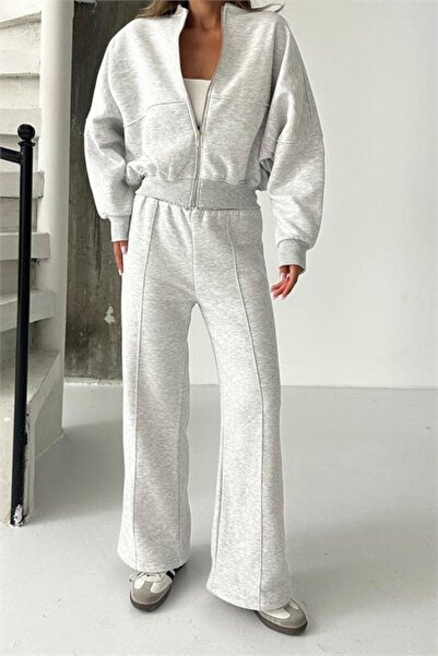 Dipmoda Trening pentru femei cu fermoar cu 3 fire, set dublu DPG105