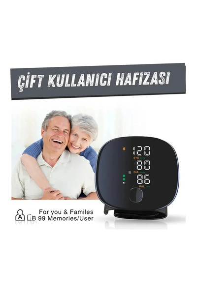 teknotrust Çİft Kullanım Dijital Türkçe Konuşan Bilekten Otomatik Tansiyon Ölçme Aleti Akıllı LCD Sesli Uyarı