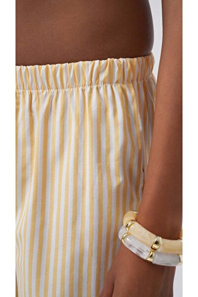 Maxi modena Striped Yellow Trousers with Stripe Detail on the Legs - 38