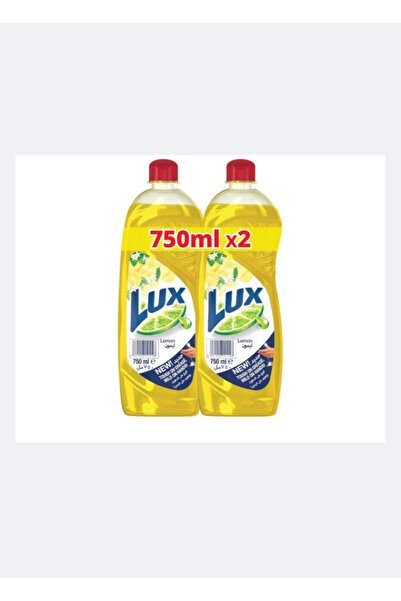 LUX سائل غسيل الأطباق، لأطباق نظيفة لامعة، برائحة الليمون، قوي على الدهون، لطيف على اليدين، 2 × 750 مل