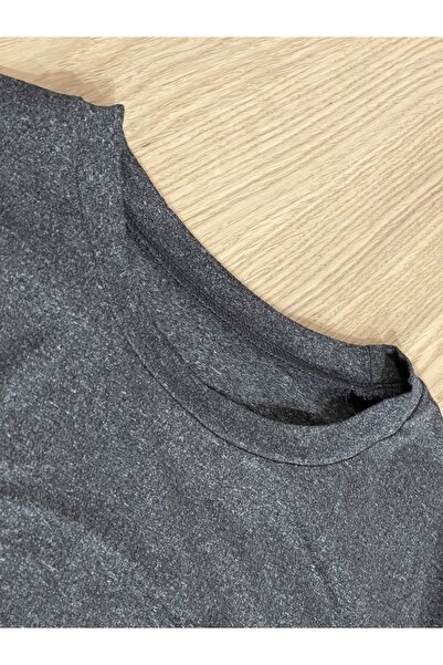 SOLOBUY Pyjamas Set Jersy Women's Long-Sleeved, Elastic Waist, Collar Round, Color Dark Grey