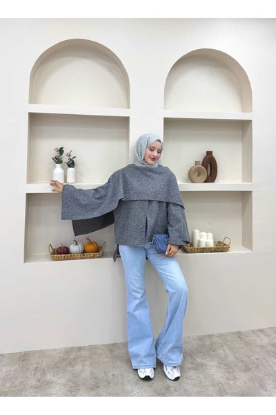 lurex moda One Button Cashmere Jacket with Cape