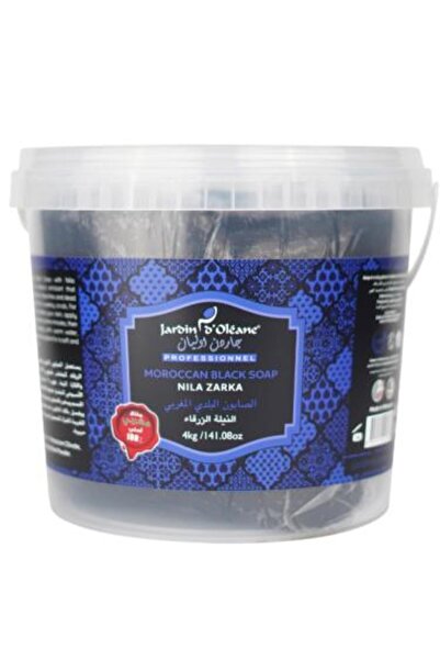 Jardin Oleane صابون مغربي أسود بالنيلة الزرقاء من جاردن أوليان - 4 كجم