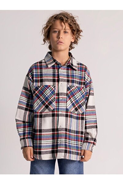 mutlu bebe bulvar Erkek Çocuk Pamuklu Ekose Oduncu Gömlek Rahat Kalıp