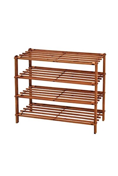 OEM Pantofar din lemn cu 4 rafturi, maro, 63x67x26 cm
