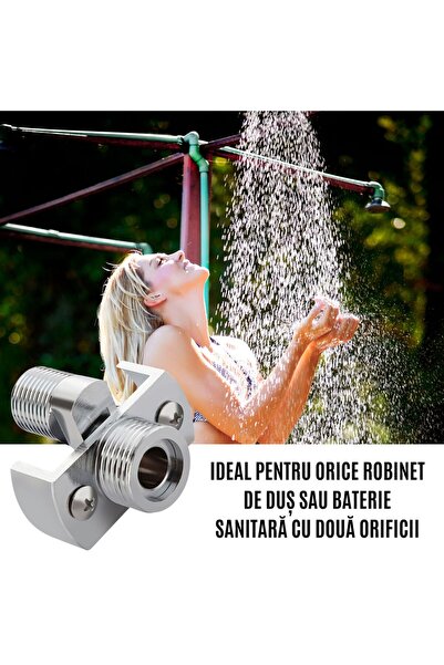 CZAY Baterie de duș excentrică reglabilă, Conexiune cu unghi de reglare extins 0-40, Lungime filet 25mm, Cupru