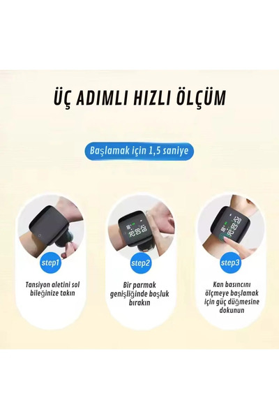 teknotrust Çİft Kullanım Dijital Türkçe Konuşan Bilekten Otomatik Tansiyon Ölçme Aleti Akıllı LCD Sesli Uyarı