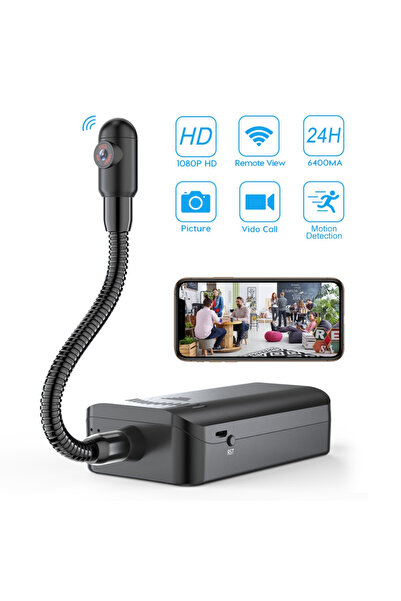 StartONTeam Cameră IP 4K cu buton tip șarpe, flexibilă la 360° cu microfon și senzor de mișcare