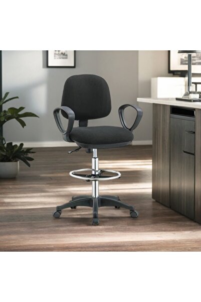 DEC4 كرسي مكتب دوار بذراعين و أرجل من المعدن .