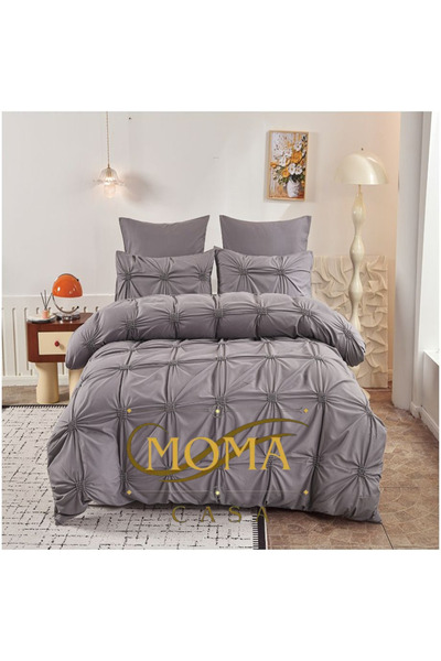 moma casa Embroidered pleat bed linen, 6 pieces, 2 persons, 230x250cm