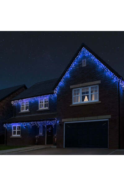 Deliny Χριστουγεννιάτικη Εγκατάσταση - Κρόσσια με 200 LED παγοκρύσταλλα, 8 μέ...