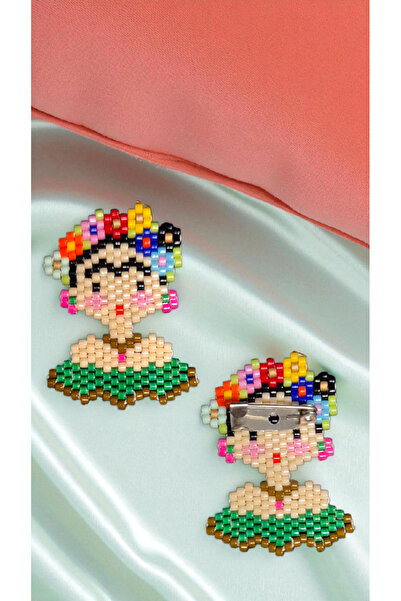 SEARD Miyuki Boncuk El Yapımı Frida Kahlo Broş - Yaka İğnesi