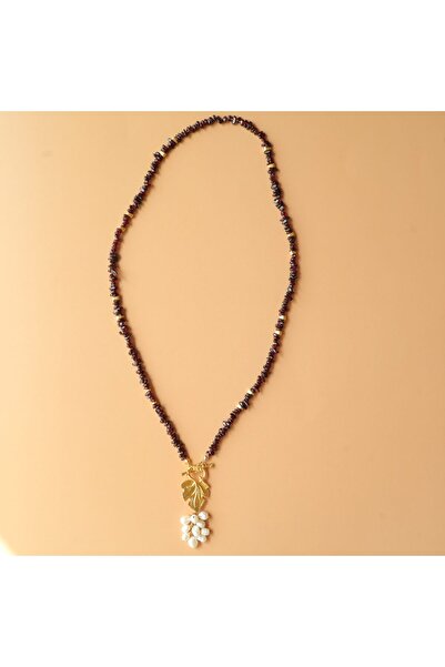 B Design jewelry Vinea – Granat ve İnci Kolye