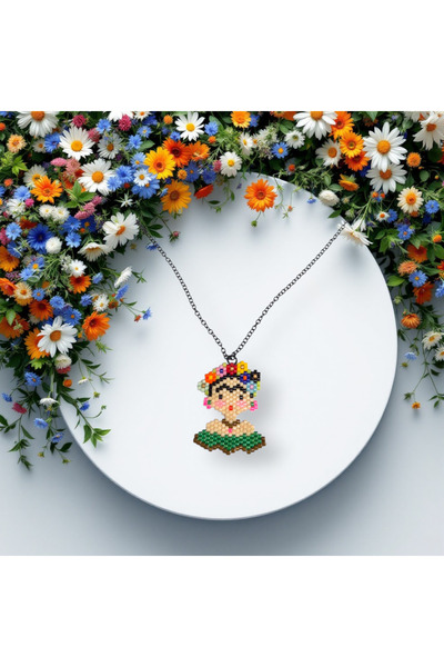 SEARD Miyuki Beads Handmade Frida Kahlo Necklace