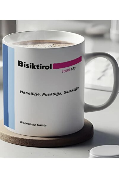AY AN STUDYO Bisiktirol İlaç Baskılı Kupa Bardak
