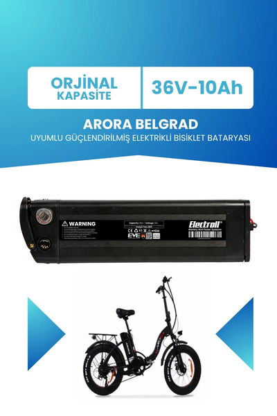 ELECTROLL Arora Belgrad Uyumlu 36V 10Ah Güçlendirilmiş Elektrikli Bisiklet Ba...