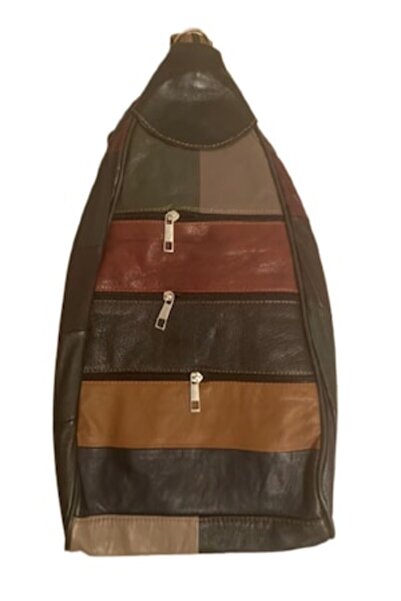 TURCIA Rucsac mare din piele naturală multicoloră