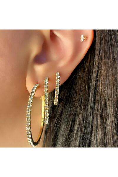 Store Diva Charm 6'lı Zirkon Halka Küpe