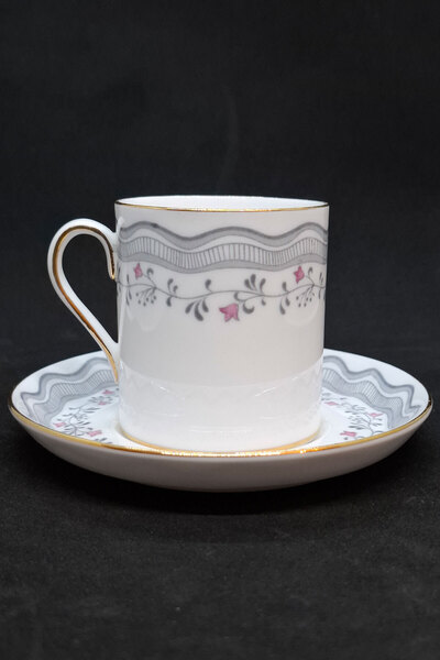 ABBETC Tuscan Fine English Bone China Antique Coffee Cup 2 Pieces 80 ml