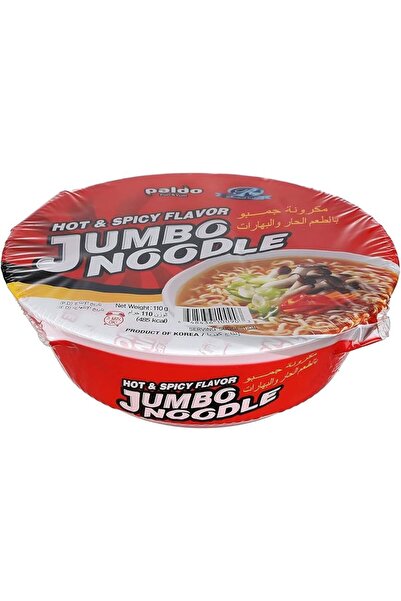 paldo نودلز جامبو بنكهة حارة ومتبلة 110 جرام، علبة كرتون تحتوي على 30 قطعة