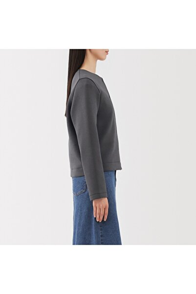 Muji Double Knitted Crew Neck Sweat Cardigan
