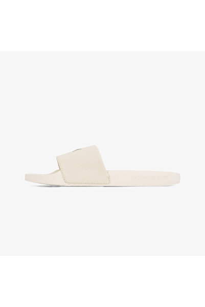 Calvin Klein Slide Monogram Hardware Kadın Bej Terlik