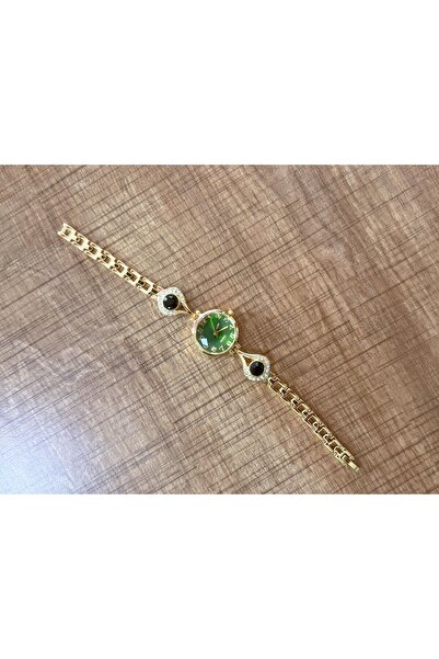 LOOQ Zircon Stone Detailed Women's Wristwatch Vintage