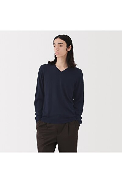 Muji Washable High-Gauge V Neck Sweater
