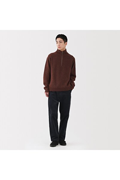 Muji Mid-Gauge Wool Half Zip Sweater