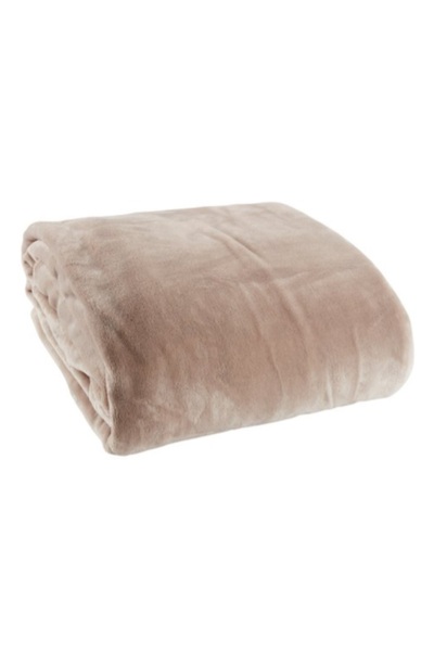 DavidaHome Soft, thin, warm, fluffy blanket, pleasant to the touch, 240x220 cm, nude
