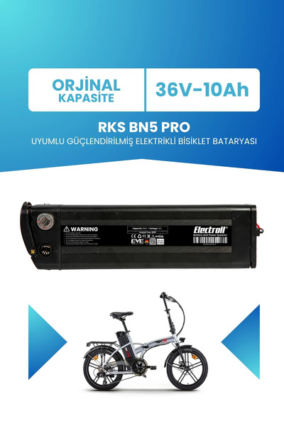 ELECTROLL RKS BN5 PRO Uyumlu 36V 10Ah Güçlendirilmiş Elektrikli Bisiklet Bata...