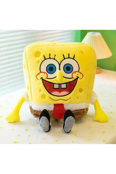 SHOPORİBO Sünger Bob Peluş Oyuncak Kawaii Uyku Arkadaşı 35cm Yeni Stil Sünger Bob Serisi