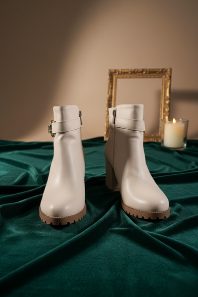 Brielfy Γυναικείες μπότες με φερμουάρ και χρυσή πόρπη στο πλάι Winter's Approach