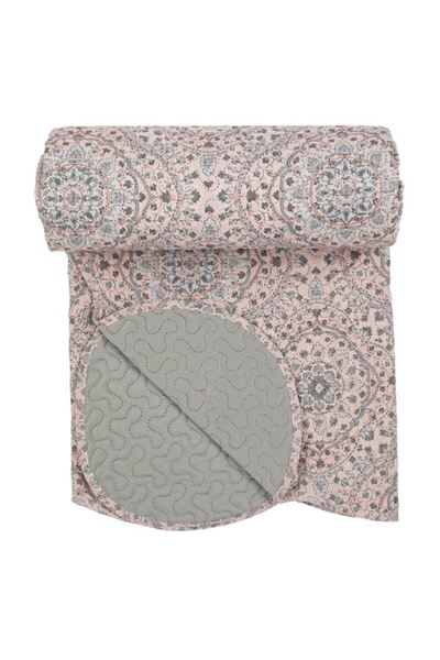 OEM Single bedspread, reversible, 160 x 230 cm, grey with pink