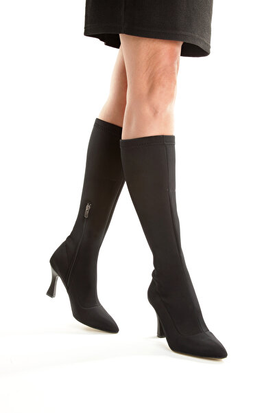 Rabensa أحذية نسائية طويلة (9 سم) بكعب رفيع مطلي، أحذية طويلة مرنة للنساء، موسم جديد