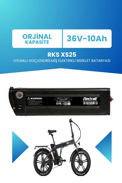 ELECTROLL RKS XS25 Uyumlu 36V 10Ah Güçlendirilmiş Elektrikli Bisiklet Bataryası