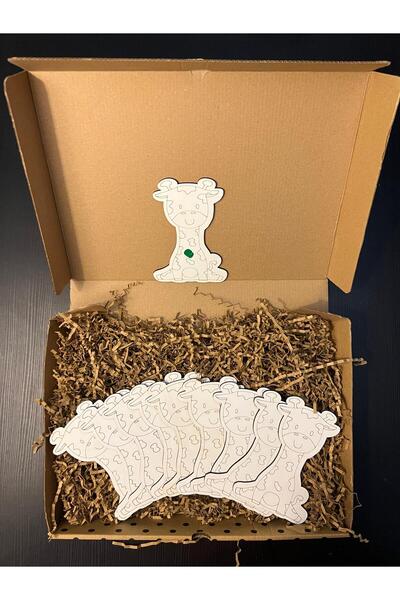 WoodStory Ahşap Boyama Oyuncak Seti – 10 adet Zürafa Figürü | Toplu Sanat Etk...