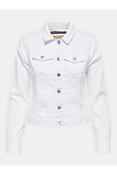 ONLY Γυναικείο τζιν μπουφάν λευκό ΜΟΝΟ-15243147 ΛΕΥΚΟ