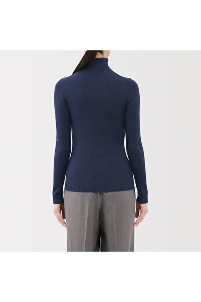Muji Washable High-Gauge Ribbed Turtle Neck Sweater