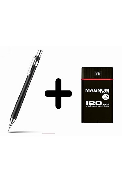 Monami Drawıng-Cap Versatil Kalem 0.5 mm Siyah ve Magnum 0.5 mm Versatil Kalem Ucu 2b Min 120'li