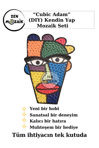 Zen Mozaik Ahşap Sablonlu Kendin Yap Mozaik Seti – Her Seviyeye Uygun Sanatsa...