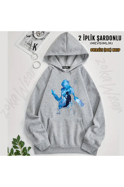 ZOKAWEAR Orpheus Poetry Blue Ver Printed Hooded Oversize Sweatshirt (2 Thread)