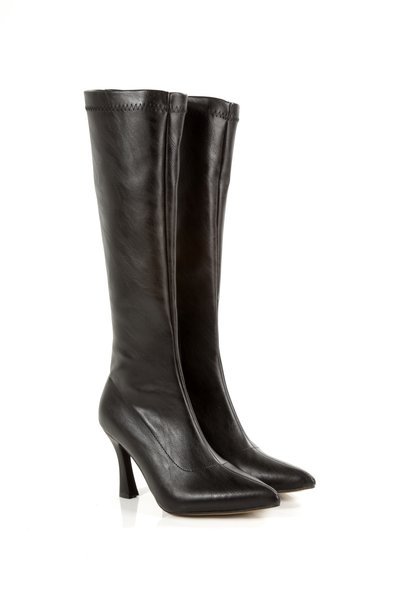 Rabensa Pointed Toe (9cm) Painted Thin Heel Below-Knee Women's Stretch Boots New Season