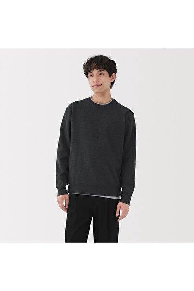 Muji سترة ميلانو مضلعة قابلة للغسل برقبة دائرية