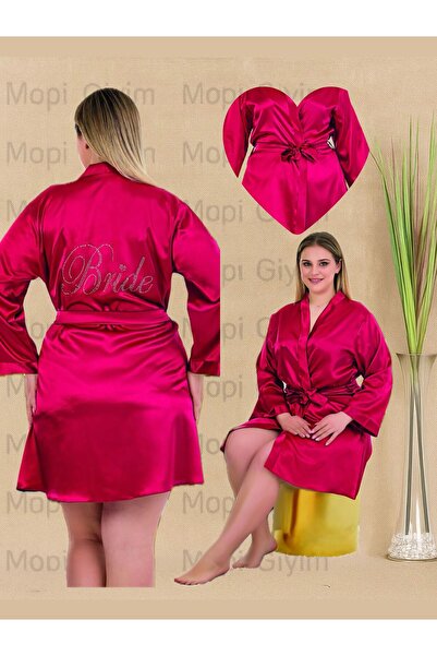 MOPİ Satin Bride Written Premium Dressing Gown-Comfortable & Stylish